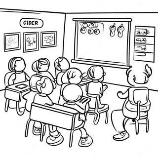 Back To School 2nd Grade Classroom Coloring Page 44042-36630