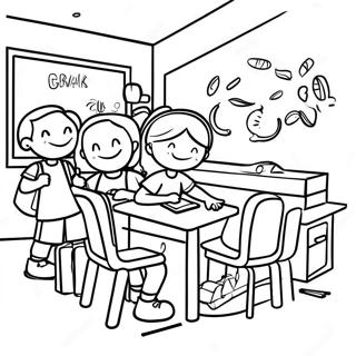 Back To School 2nd Grade Classroom Coloring Page 44042-36631