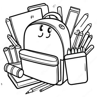 Colorful Back To School Supplies Coloring Page 44043-36633