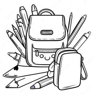 Colorful Back To School Supplies Coloring Page 44043-36635