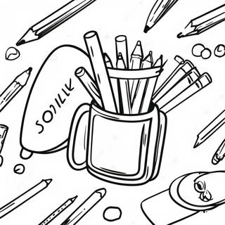 Colorful Back To School Supplies Coloring Page 44043-36636