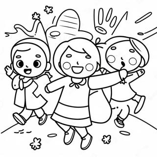 Excited Kids On First Day Of First Grade Coloring Page 44053-36645