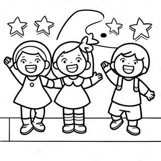 Excited Kids On First Day Of First Grade Coloring Page 44053-36647