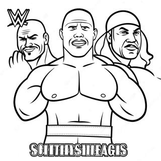 Wwe Superstars In Action Coloring Page 44063-36649