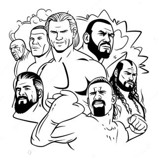 Wwe Superstars In Action Coloring Page 44063-36650