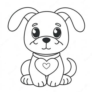 Dog Valentine Coloring Pages