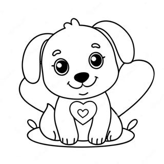 Dog Valentine Coloring Page 44082-36666