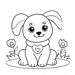 Dog Valentine Coloring Page 44082-36668