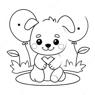 Dog Valentine Coloring Pages