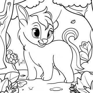 Magical Creatures In Enchanted Forest Coloring Page 44103-36685