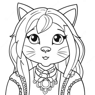 Cat Girl Coloring Page 4410-3554