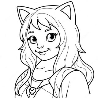 Cat Girl Coloring Page 4410-3556