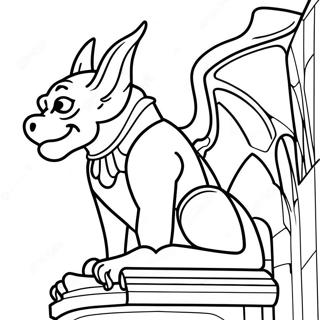 Mystical Gargoyle On Cathedral Coloring Page 44133-36705