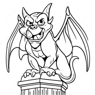 Mystical Gargoyle On Cathedral Coloring Page 44133-36706