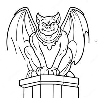 Mystical Gargoyle On Cathedral Coloring Page 44133-36707