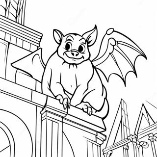 Mystical Gargoyle On Cathedral Coloring Page 44133-36708