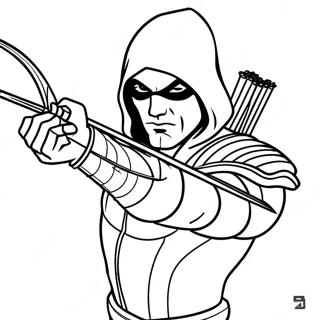 Green Arrow In Action Coloring Page 44143-36718