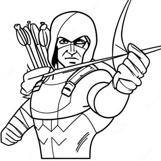 Green Arrow In Action Coloring Page 44143-36719