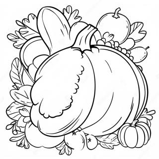 Thanksgiving Cornucopia Coloring Pages