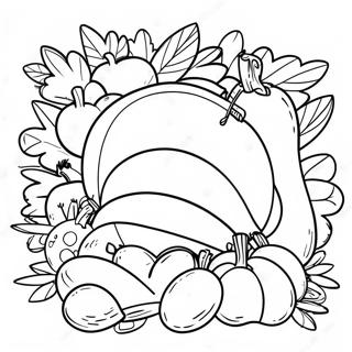 Thanksgiving Cornucopia Coloring Page 44152-36714