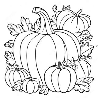 Festive Cornucopia With Pumpkins Coloring Page 44153-36725