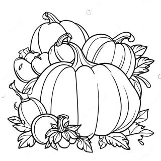 Festive Cornucopia With Pumpkins Coloring Page 44153-36726