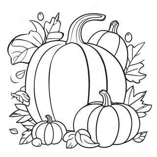 Festive Cornucopia With Pumpkins Coloring Page 44153-36727