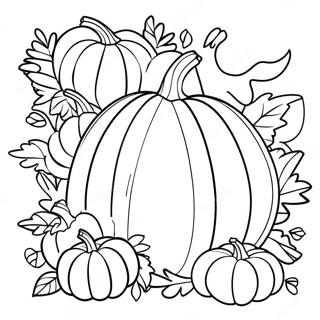 Festive Cornucopia With Pumpkins Coloring Page 44153-36728