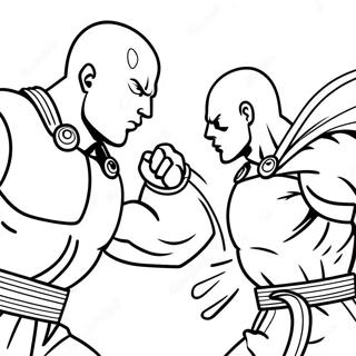 Saitama Vs Garou Epic Battle Coloring Page 44182-36747