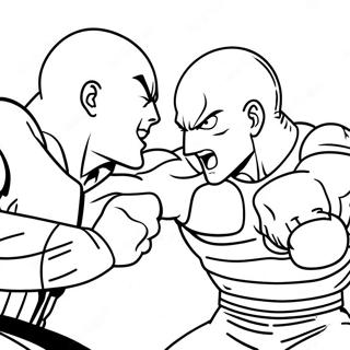 Saitama Punching Garou Coloring Page 44183-36743