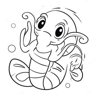 Cute Cartoon Shrimp Coloring Page 44213-36769