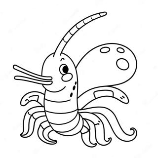 Cute Cartoon Shrimp Coloring Page 44213-36771