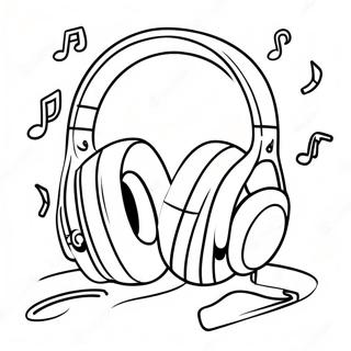 Colorful Headphones With Music Notes Coloring Page 44223-36782