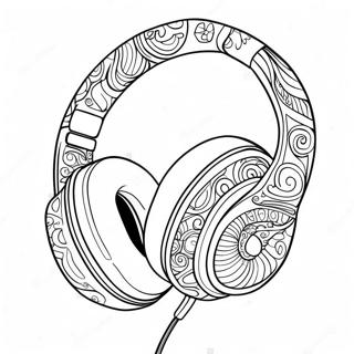 Colorful Headphones With Music Notes Coloring Page 44223-36784