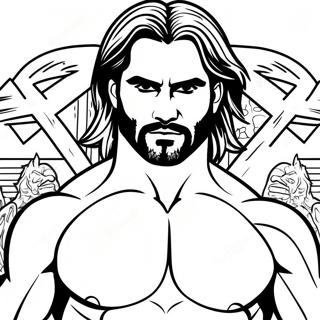 Seth Rollins In Action Coloring Page 44233-36785