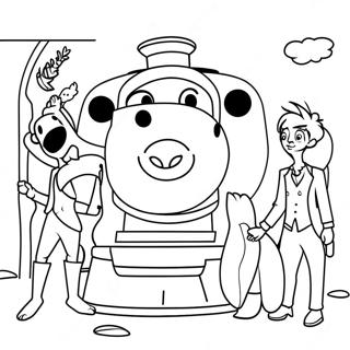 Percy With Colorful Friends Coloring Page 44263-36811