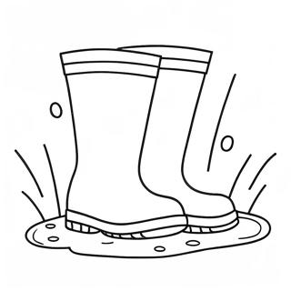 Colorful Rain Boots In A Puddle Coloring Page 44293-36850