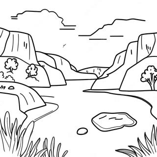 Colorful Missouri River Scene Coloring Page 44333-36862