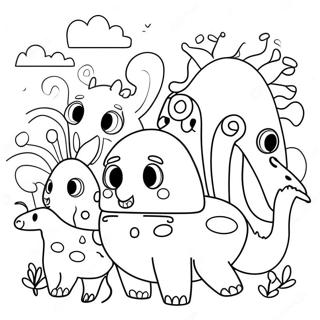 Whimsical Creatures In A Strange World Coloring Page 44373-36910