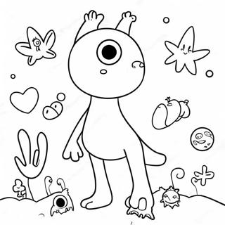 Whimsical Creatures In A Strange World Coloring Page 44373-36911