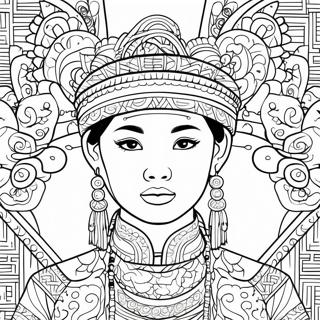 Hmong Traditional Clothing Coloring Page 44402-36919