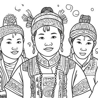 Hmong Festival Celebration Coloring Page 44403-36921