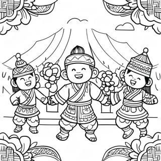 Hmong Festival Celebration Coloring Page 44403-36922