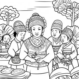 Hmong Festival Celebration Coloring Page 44403-36924