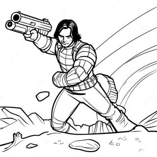 Winter Soldier In Action Coloring Page 44463-36972