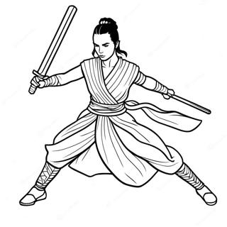 Rey In Action Coloring Page 44473-36985