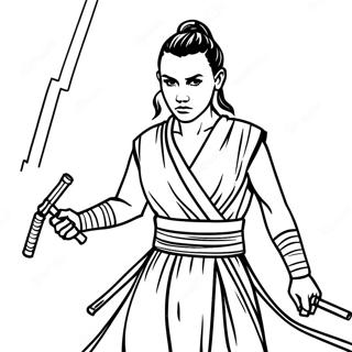 Rey In Action Coloring Page 44473-36986