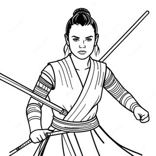 Rey In Action Coloring Page 44473-36987