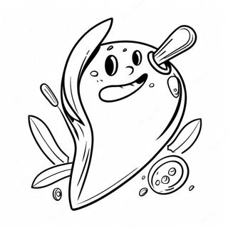 Cartoon Knife With Face Coloring Page 44493-36993