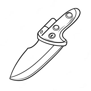 Cartoon Knife With Face Coloring Page 44493-36995